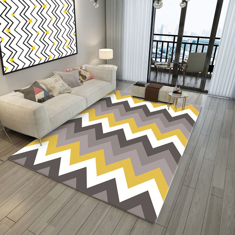 Bold Color Block Geometric Rug Multi Color Modern Rug Polypropylene Machine Washable Non-Slip Stain Resistant Rug for Living Room