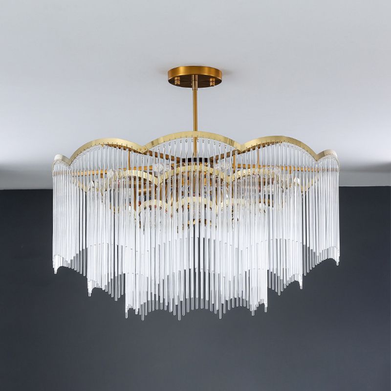 Accesorios de iluminación de araña circulares múltiples luces colgantes de vidrio de estilo moderno