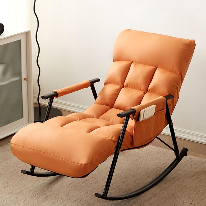 Contemporary Rocking Chair Wing Back Rocker Chair with Removable Cushions