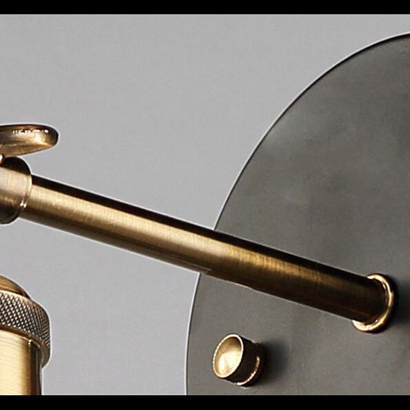 Industrial 1 Light Wall Sconce Aged Brass Arm Wall lighting in Pure Glass Barn Shade