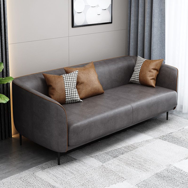 Faux Leather Tuxedo Arm Sofa 25.59" D x 30.70" H Sofa for Living Room