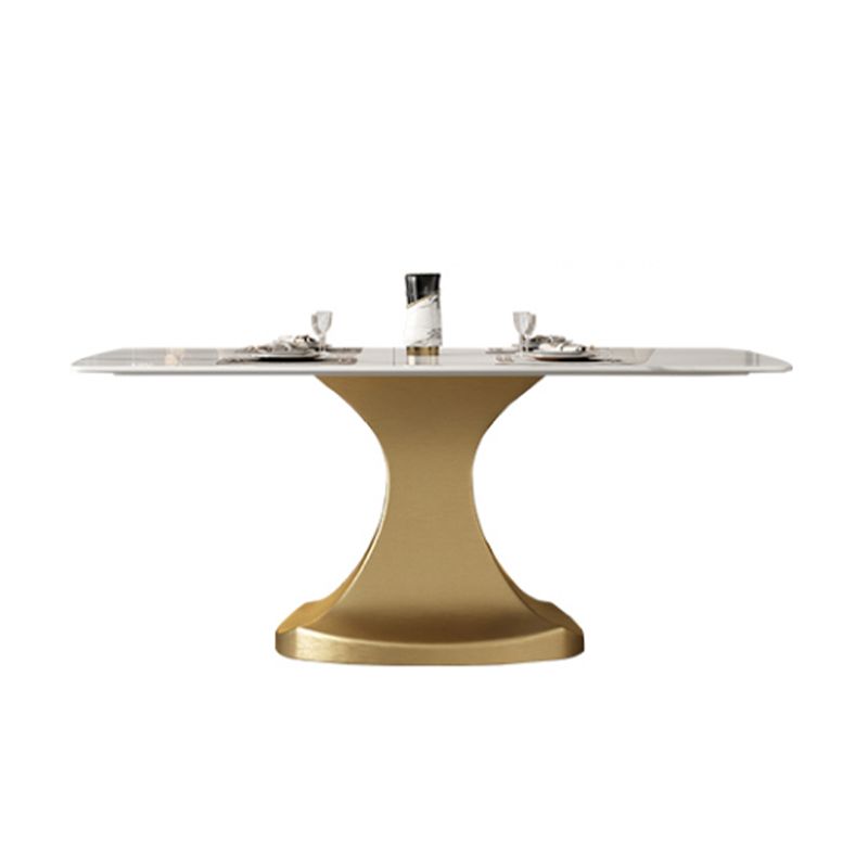 Luxury 1/2/5/6/7 Pieces Dining Set Sintered Stone Dining Table Set with Leather Chairs