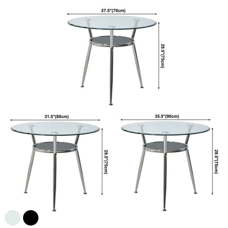 Table de salle à manger ronde contemporaine avec 3 jambes pour salle à manger