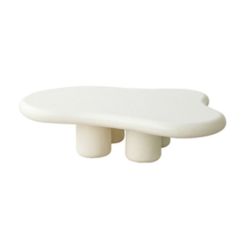 11"H Contemporary Coffee Table 4 Legs Single Coffee Cocktail Table