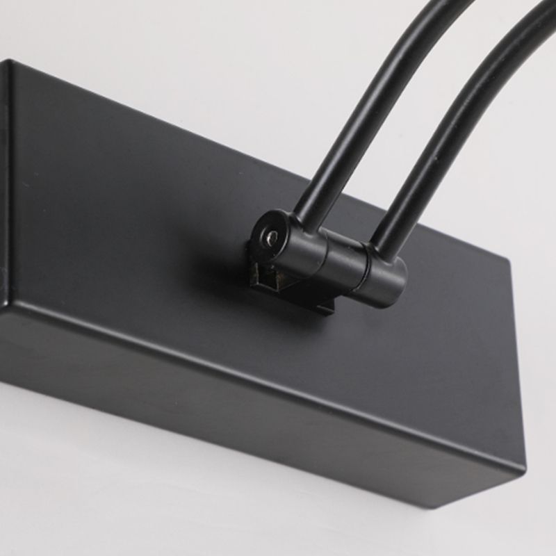Metal Linear Wall Sconce Modern 1-Light Mirror Wall Mounted Light Fixture in Black Finish