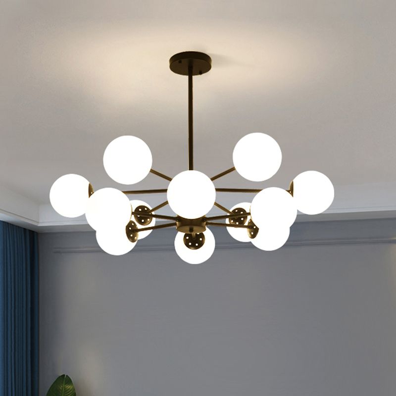 Nordic Globe Chandelier Glass Shade Multi Light Chandelier Pendant for Living Room
