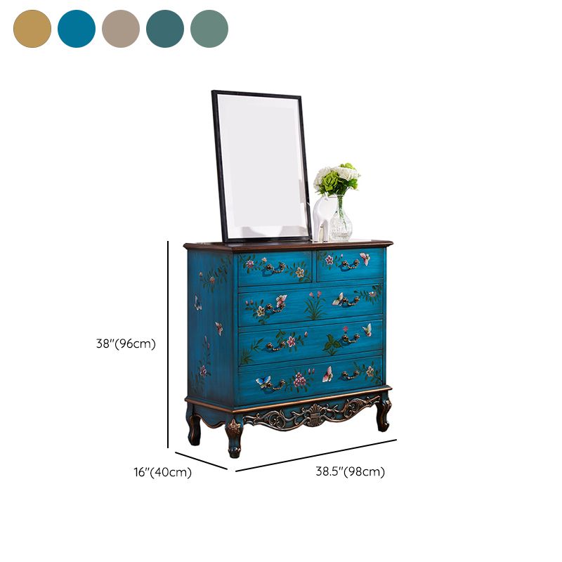 Coastal Storage Chest Dresser Solid Wood Dresser for Bedroom