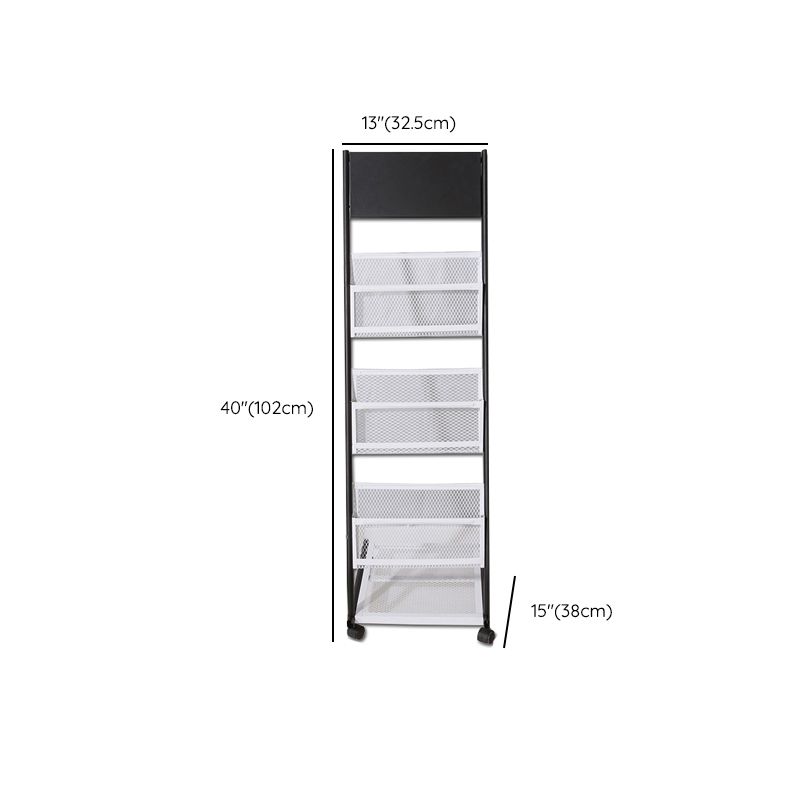 Contemporary Vertical Metal Bookshelf Closed Back Bookcase with Shelves