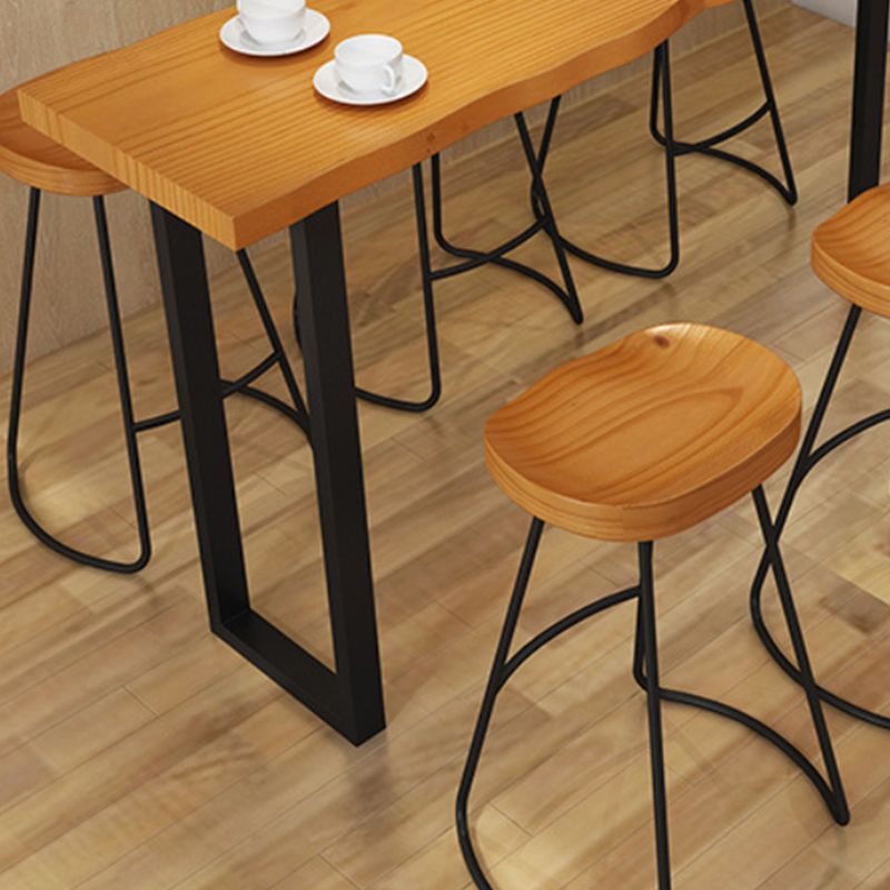 Modern 1/2/4/5/7/9 Pieces Counter Set Rectangle Wood and Metal Bar Table Set