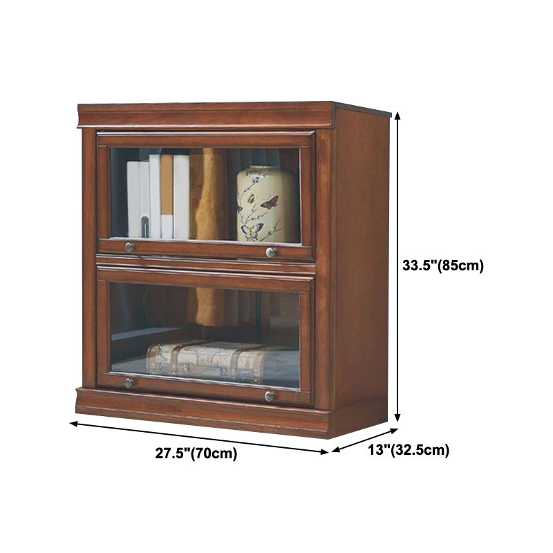 Wooden Standard Bookcase Contemporary Closed Back Bookshelf With Door