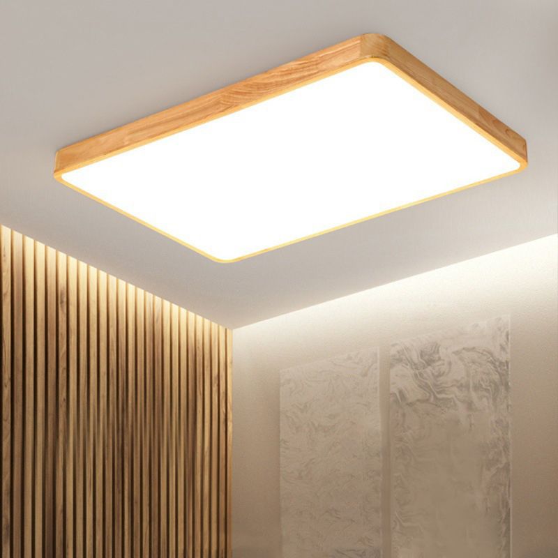 Modern Style Geometrical Flush Mount Lighting Wood 1-Light Flush Mount Led Light