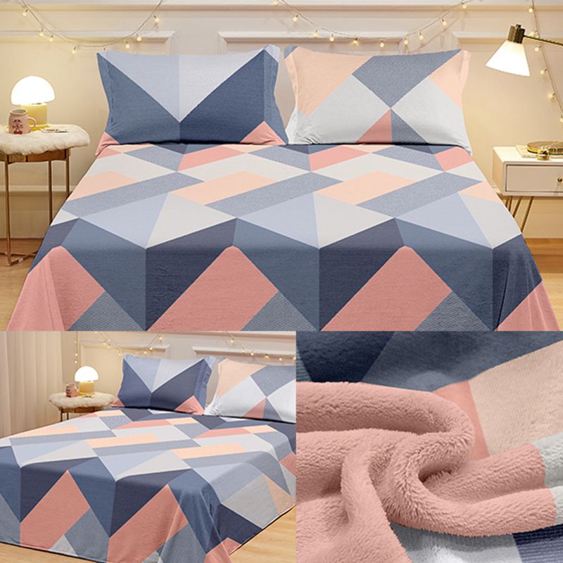 Sheet Sets Flannel Cartoon Printed Super Soft Wrinkle Resistant Breathable Bed Sheet Set