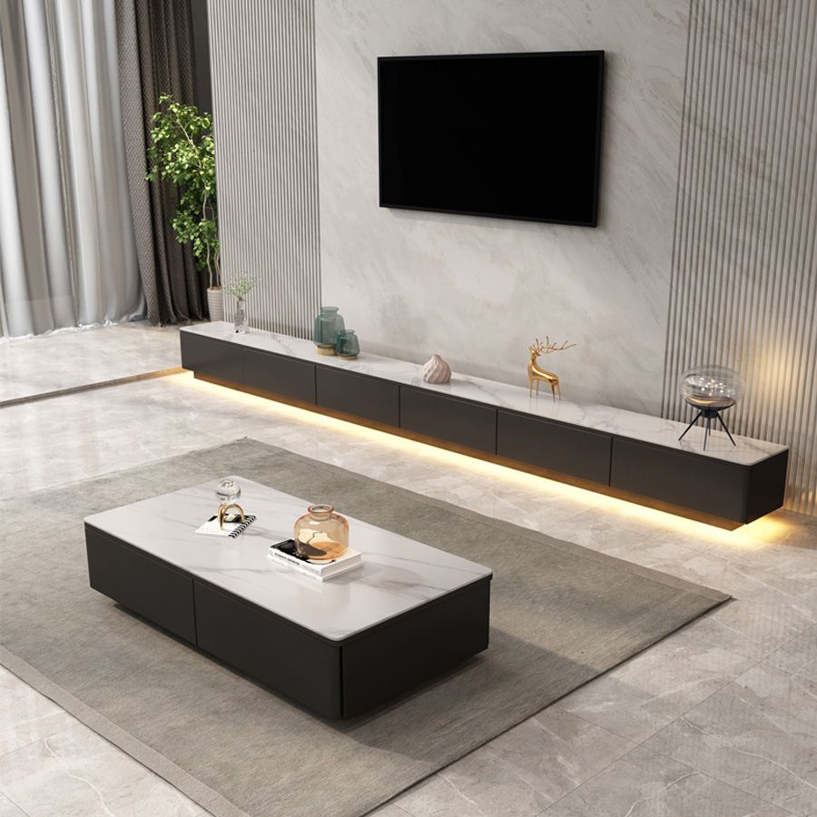 Stone TV Stand Console Contemporary Media Console for Living Room