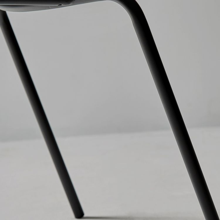 Chaise de salle à manger industrielle en métal, chaises latérales rembourrées sans accoudoirs en cuir pour usage domestique