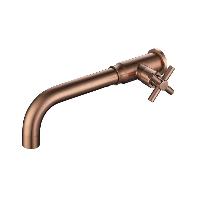 Contemporary Vessel Faucet Stainless Steel Cross Handles Wall Mounted Bathroom Faucet