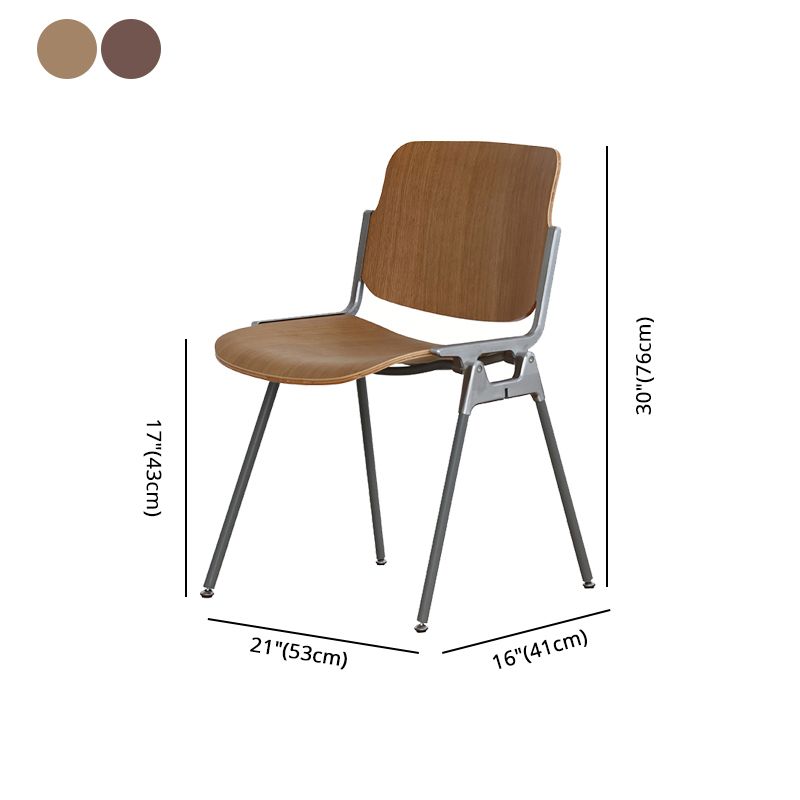 Silla de comedor de estilo moderno, sillas laterales sin brazos con respaldo abierto y patas de metal para cocina