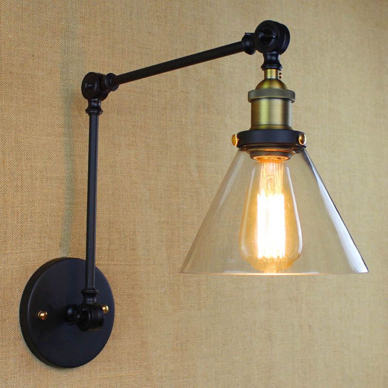 Kegelglas Wandleuchte Leuchten amerikanische Industriestil 1 Lichtwandlampe