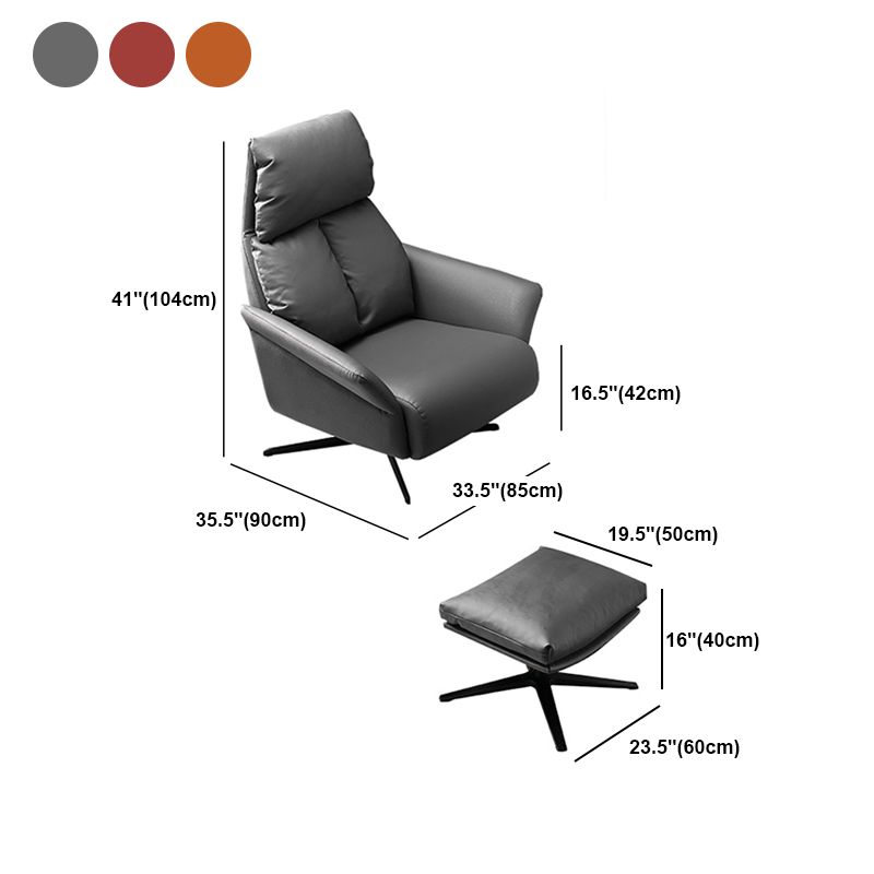 Solid Color Swivel Chair with Black Legs Arms Included Room Chair for Living Room