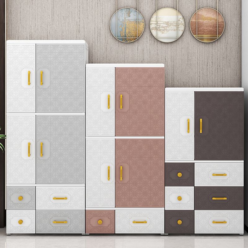 Hinged Wardrobe Armoire with Garment Rod Plastic Wardrobe Closet