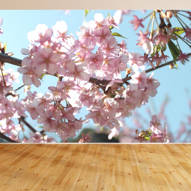 Photograph Style Cherry Blossom Mural Giant Wall Covering for Dining Room, Custom