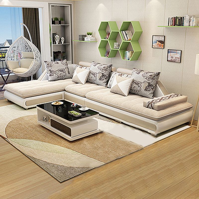129.13 Inches Long Velvet Sectional Modern Sectional for Living Room