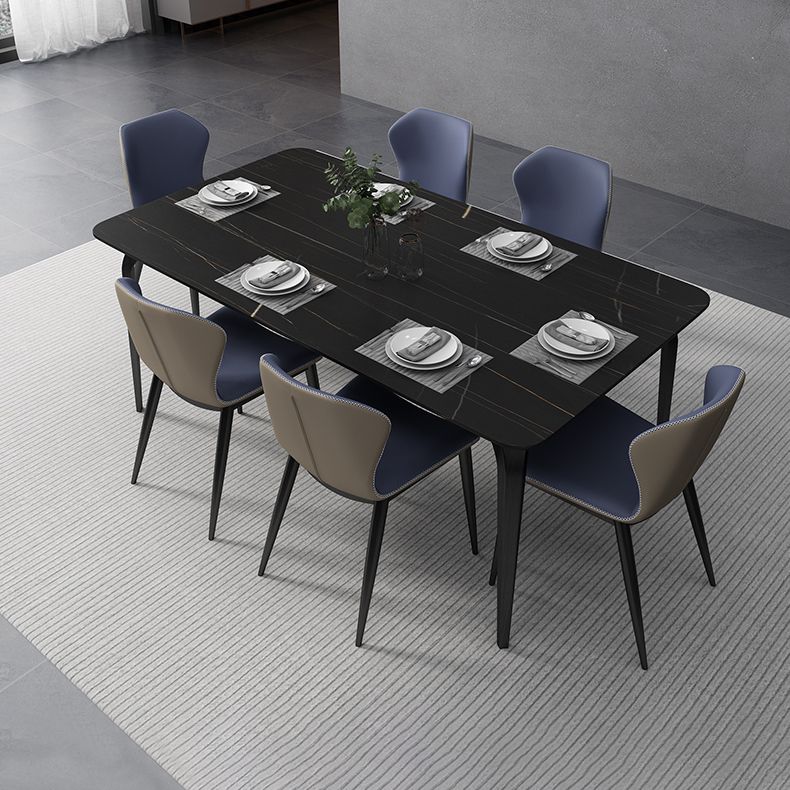 Rectangle Shape Industrial Dining Table Fixed Table with Sintered Stone