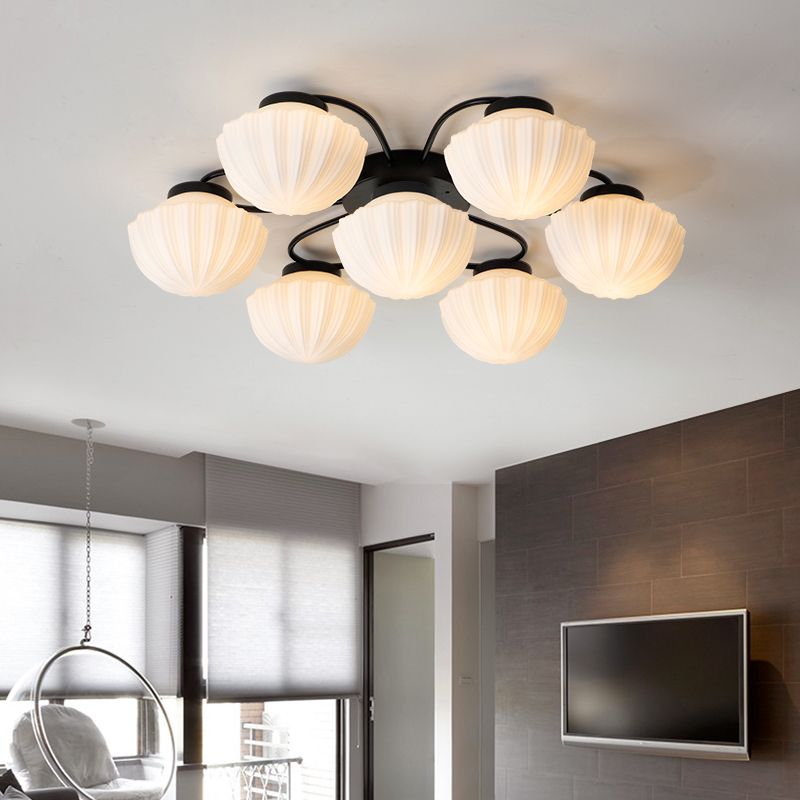 Simplicidad Semi Flush Montaje Iluminación Vidromas Lámpara de techo de la sala de estar