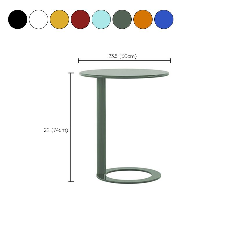 Round C-shape Side Table Modern Metal Sofa Side Accent Table