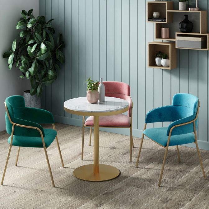 1/3/4/5 PCS Metal Scandinavian Dining Room Set avec une table ronde Table Dinette