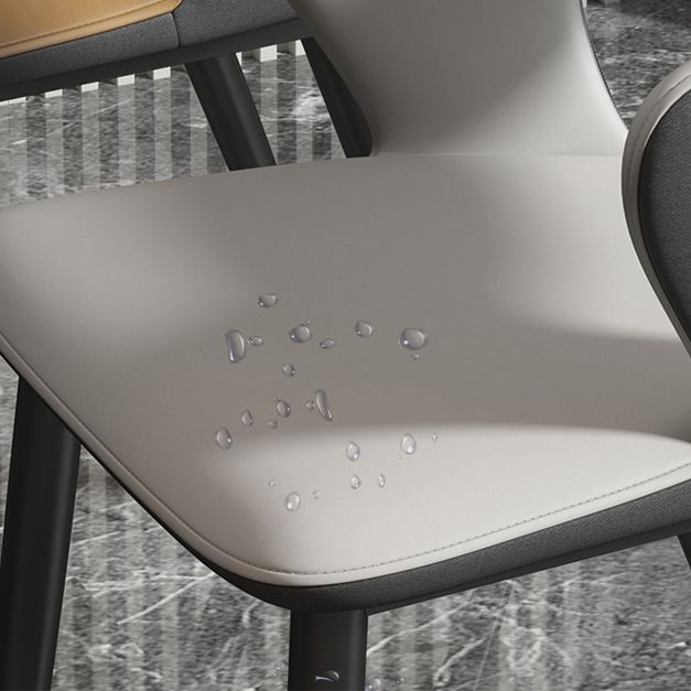 Nordic Metal Dining Chairs with Arm Indoor Open Back Dining Side Chair