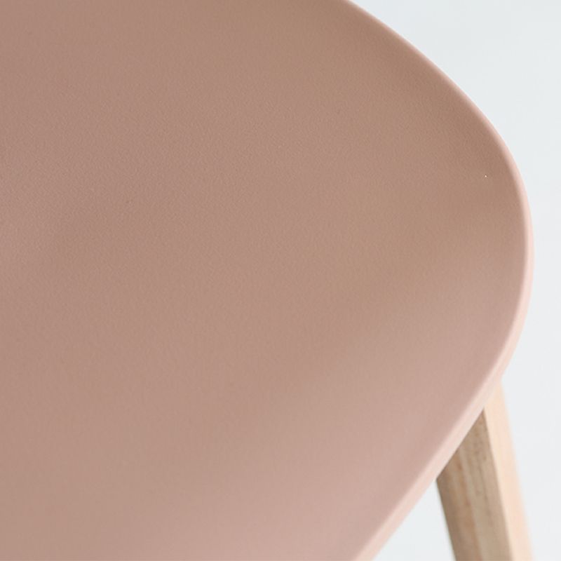 Scandinavian Armless Bar Height Stool Plastic and Solid Wood Bar Stool for Living Room