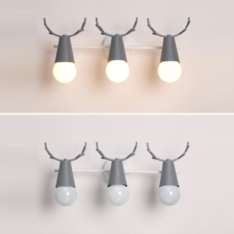 Nordic Style Iron Wall Light Colorful Antler Shape Wall Lamp for Bedroom