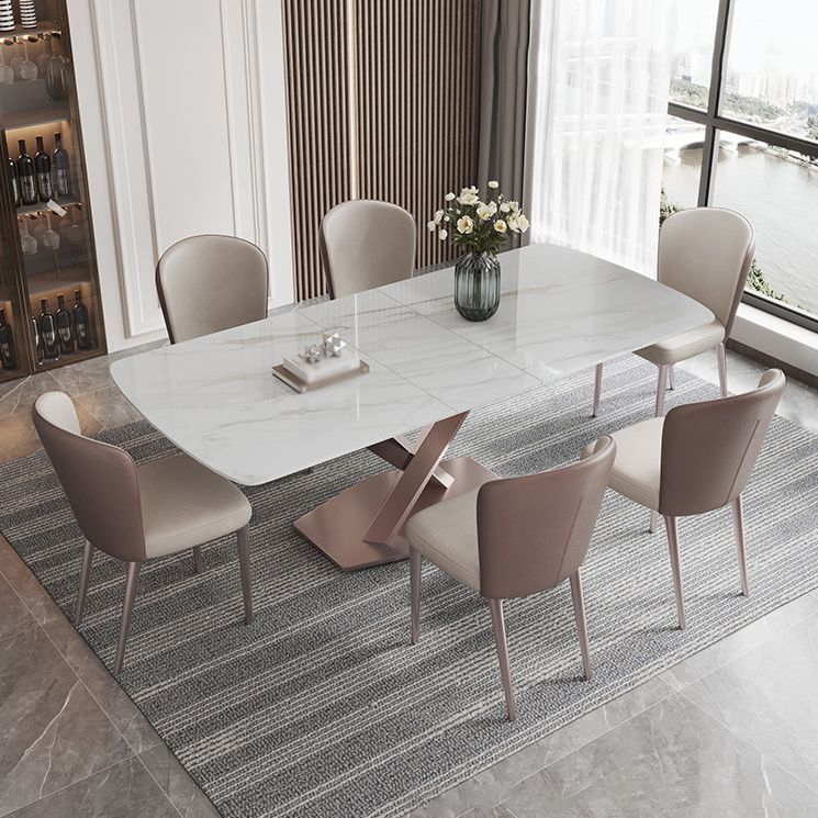 Modern Rectangle Sintered Stone Dining Table Set 1/4/5/6/7 Pieces Dining Set for Home Use