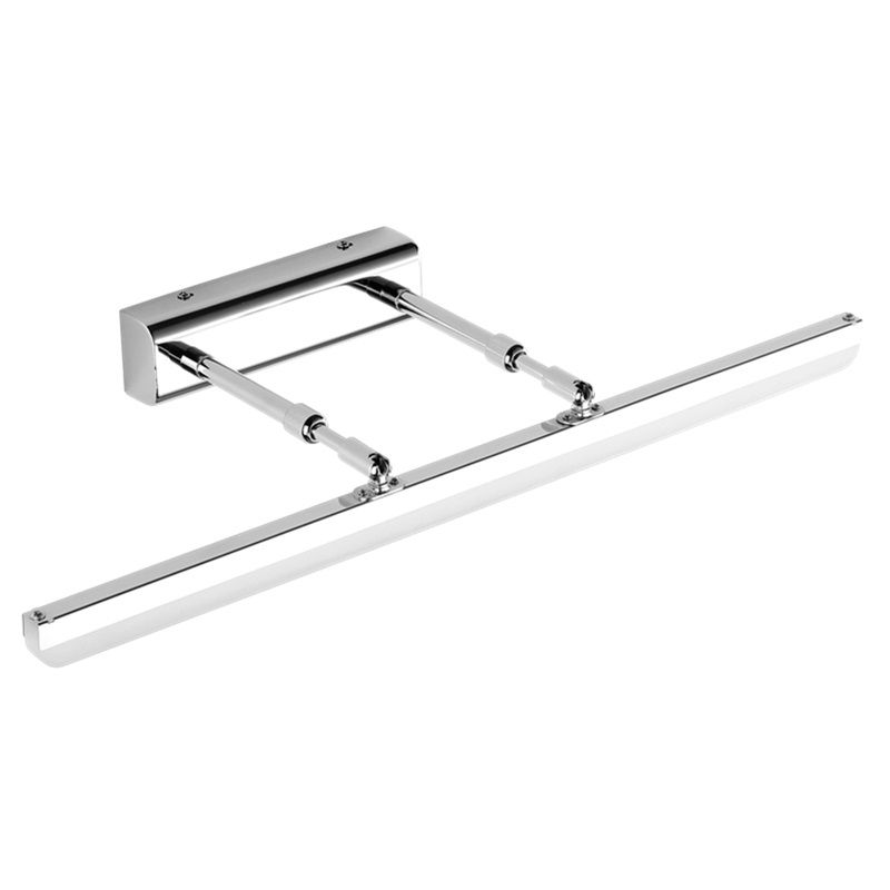 Pronzo della parete a led in argento acrilico in moderna lampada a parete regolabile in acciaio inossidabile per bagno per bagno