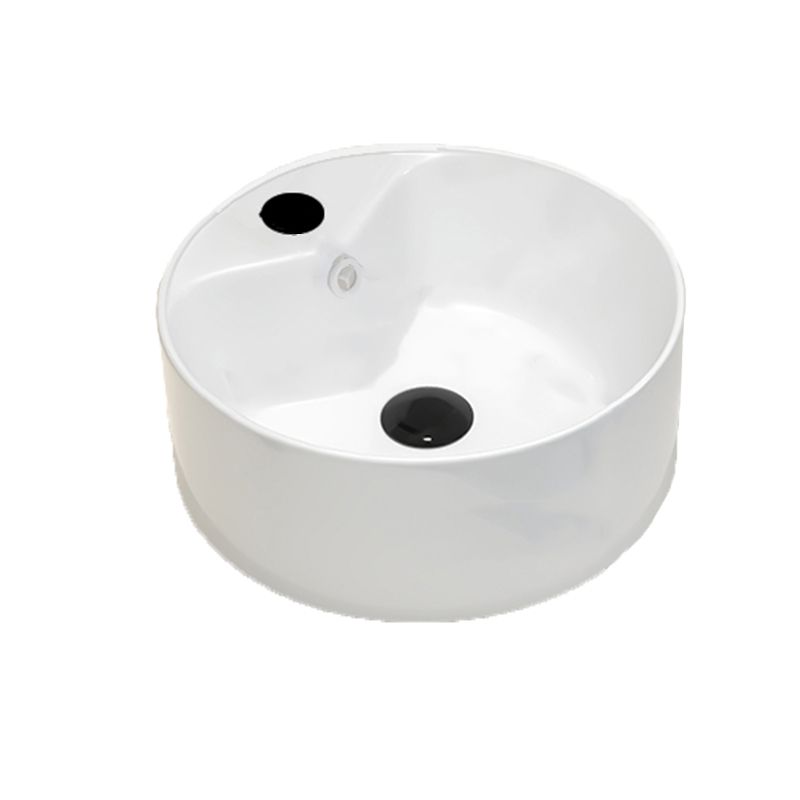 Round Vessel Bathroom Sink Vitreous China Vessel Lavatory Sink