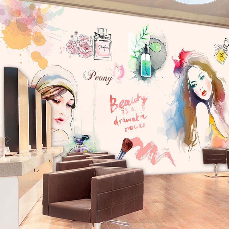 Waterproof Beauty Wall Mural Full Size Elegant Wall Covering for Girl's Bedroom