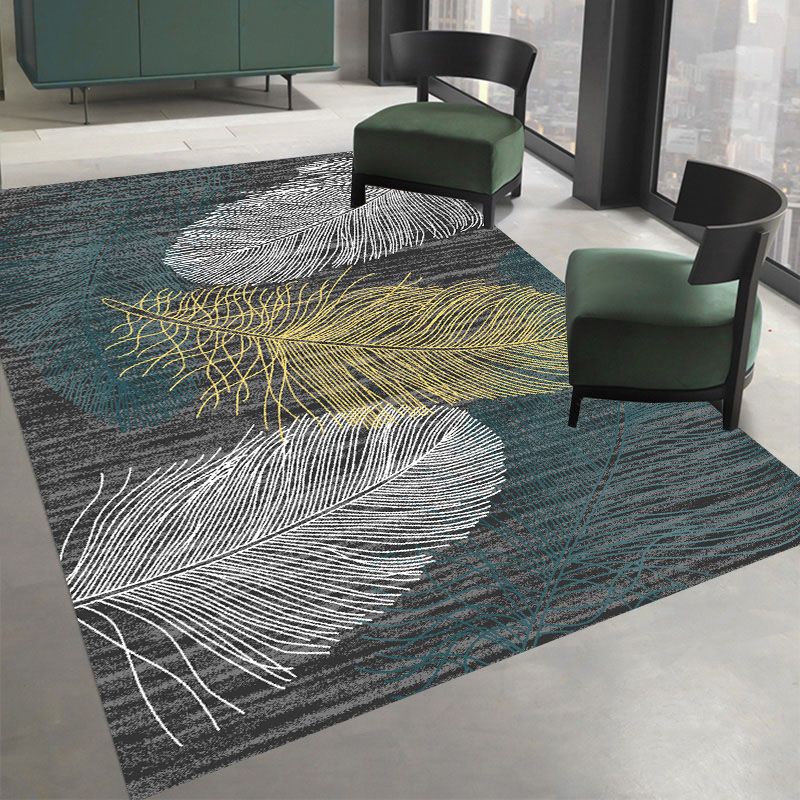 Contemporary Flowing Water Pattern Carpet Polyester Rug Non-Slip Backing Area Carpet for Living Room