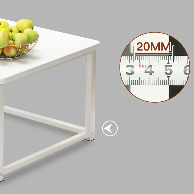 Contemporary Rectangle Coffee Table with Iron Frame Base and Wooden Top