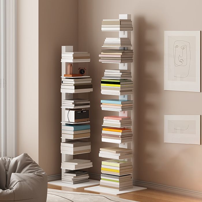 Modern Closed Back Vertical Bookshelf Metal Shelves Included Bookcase