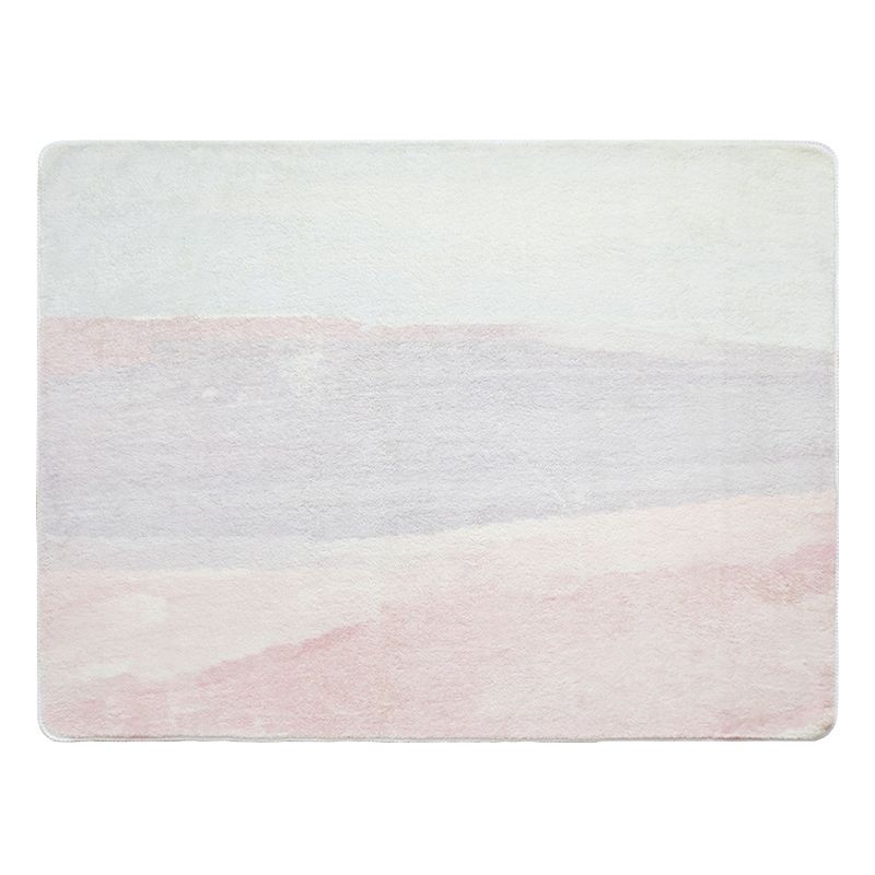 Light Pink Graphic Rug Polyester Modern Rug Washable Area Rug for Living Room