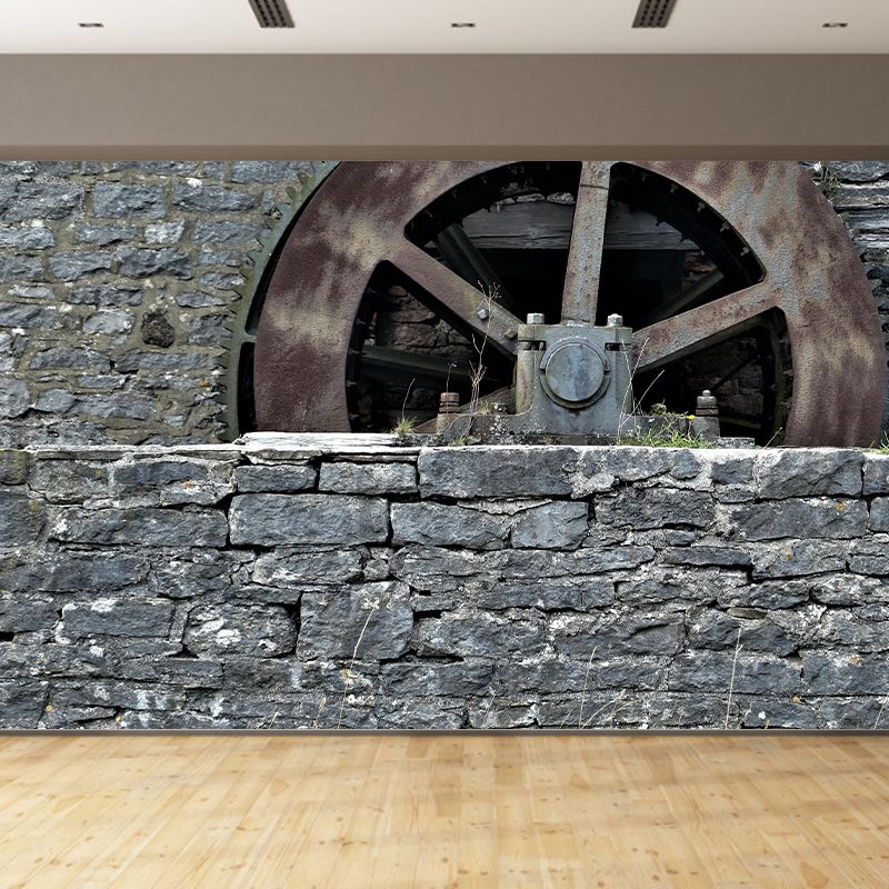 Industrial Photography Style Building Mural Wallpaper Mildew Resistant for Decoration