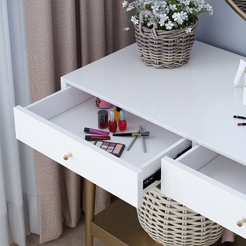 17.71" Wide Makeup Counter with Mirror Vanity Tables with 2 Storage Drawers