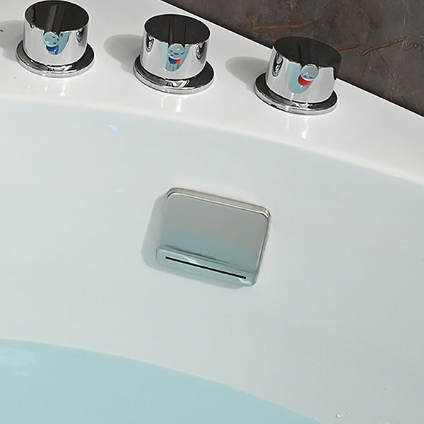 Modern Corner White Bath Acrylic Soaking Center-Back Bathtub