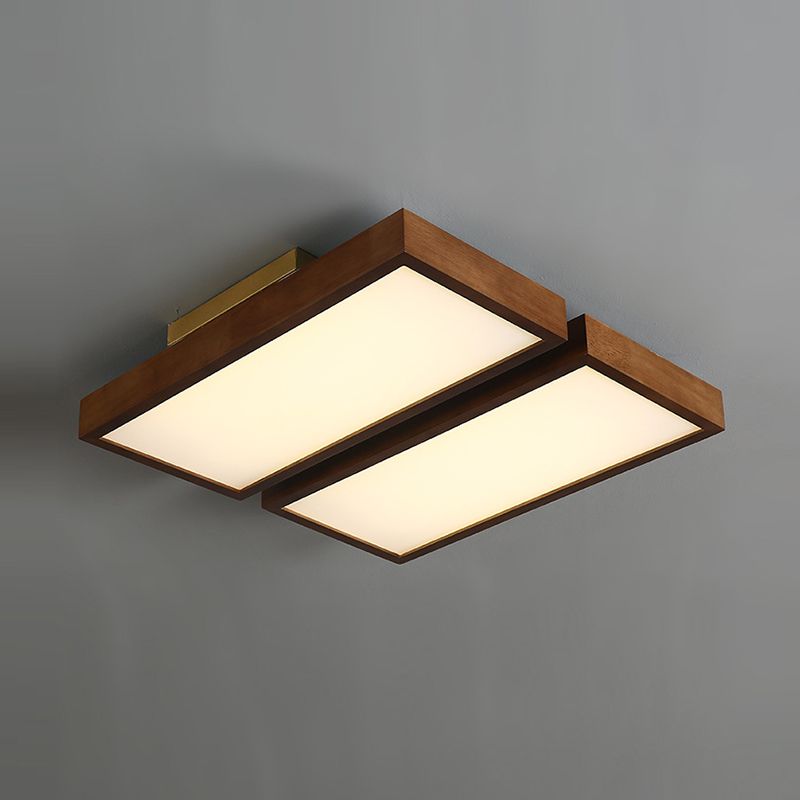Modern Ceiling Lamp Wooden Flush Mount Light Fixture for Bedroom
