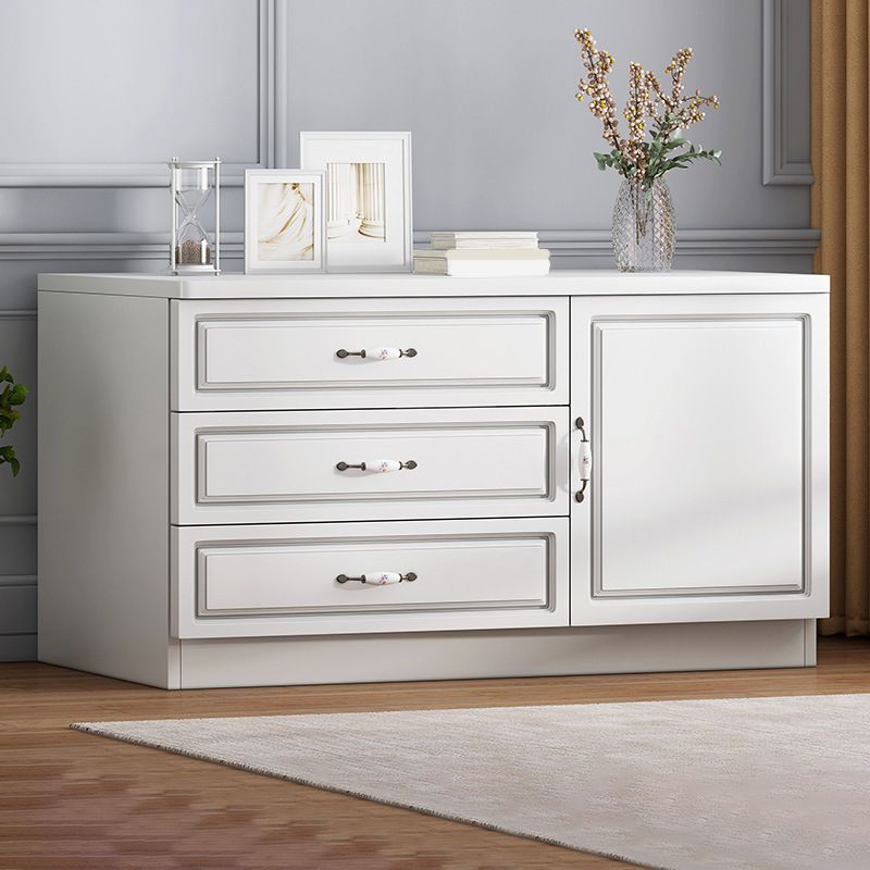 Contemporary Wood Accent Cabinet with Drawer Rectangle Accent Chest