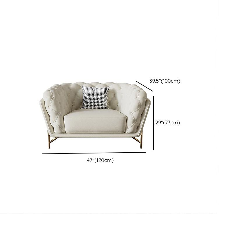 Velvet Tuxedo Arm Sofa Contemporary Sofa with Tufted Split-Back