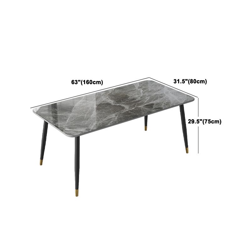 Rectangle Dining Table Set 1/2/5/7 Pieces Modern Indoor Dinette Set in Grey