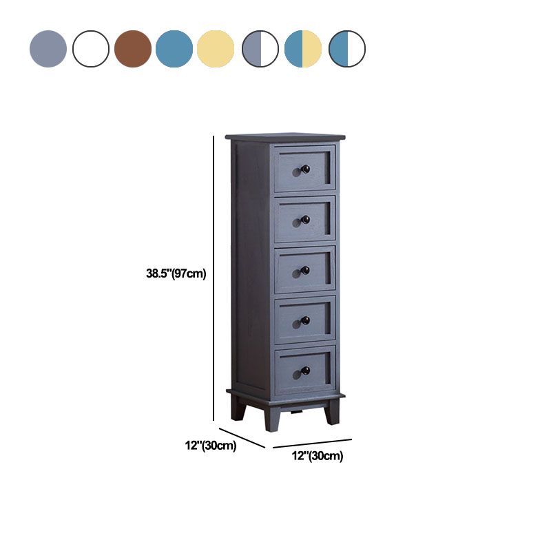 Retro Style Storage Chest Wooden Vertical Lingerie Chest for Bedroom