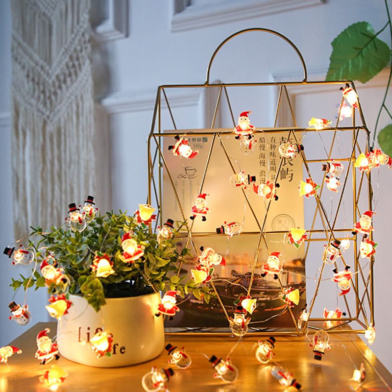 Battery Powered Clear Mini Christmas Light Nordic LED Plastic String Light for Living Room