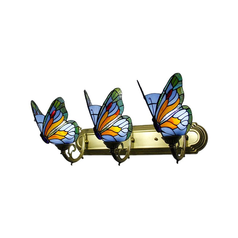 Tiffany Butterfly Sconce Light Fixtures Glass Wall Light Sconce for Bedroom